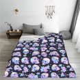 thumbnail image 5 of Fuzoiu crystal flower Skull Print Ultra-Soft Micro Fleece Blanket,All Seasons Flannel Throw, Lightweight Blanket for Bed, Sofa, Couch, Movie Night, Camping, and Travel-60"x50", 5 of 7