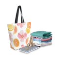 thumbnail image 2 of FORMRS Womens Canvas Tote Bag with Zipper Inner Pocket Shoulder Handbag, Floral Orange, 2 of 7