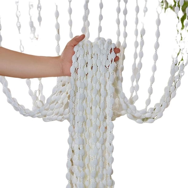 Naiovety Cortina de cuentas de hilo para puertas, cortinas de madera para puertas de patio, divisores de ambientes, ventanas y pasillos. Sombras de ventana A