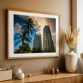 thumbnail image 4 of South Beach - Miami Florida Photography Cityscape Skyline Palm Tree Tropical Architecture Sunset Modern Art Oak Framed Wall Art Print 5 x 7 inches, 4 of 6