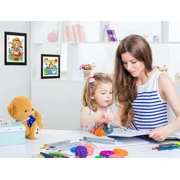 2 Pack Kids Art Frame Front Opening, A4 Artwork Frame Changeable| Hinged Wooden Frame for Picture Display, Drawing Storage