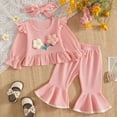 thumbnail image 2 of TOWED22 Newborn Infant Baby Girl Clothes Outfits Fall Winter Long Sleeve Sweatshirts Pants Cute Baby Girl Outfits Set,Pink,12-18 M, 2 of 9