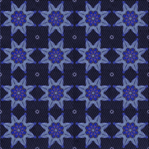 Ahgly Company Indoor Square Patterned Night Blue Area Rugs, 4' Square