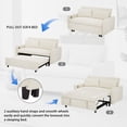 thumbnail image 4 of Beige Corduroy Convertible Pull-out Sofa Bed, 2 Seat Loveseat with USB Ports, Modern Sleeper Sofa for Living Room, 4 of 6