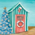 thumbnail image 3 of Pinto, Patricia 15x15 Black Modern Framed Museum Art Print Titled - Peach Cabana Christmas, 3 of 5