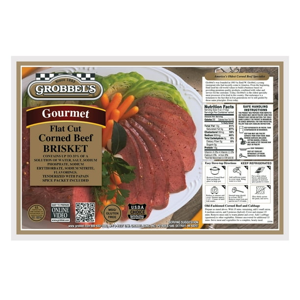 Grobbel's Corned Beef Brisket Flat, 2.005.20 lb