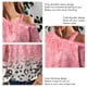 thumbnail image 4 of Top de manga larga con hombros descubiertos, franjas de color cómodas y holgadas, jersey con hombros descubiertos para Navidad, rosa, XXL, 4 of 5