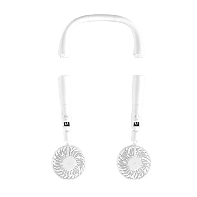 Toystoory Ventilador de refrigeración portátil USB 2021, ventilador colgante recargable para el cuello, Mini ventilador portátil 2 en 1 LCD, enfriador Electrodomésticos Blanco Toystoory HA005268-02