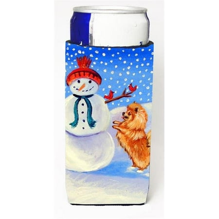 

Snowman With Pomeranian Winter Snowman Michelob Ultra bottle sleeves For Slim Cans - 12 oz.