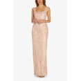 thumbnail image 5 of Adrianna Papell Square Neck Sleeveless Embroidered Zipper Back Sit Back Mesh Dress-BLUSH / 8, 5 of 8