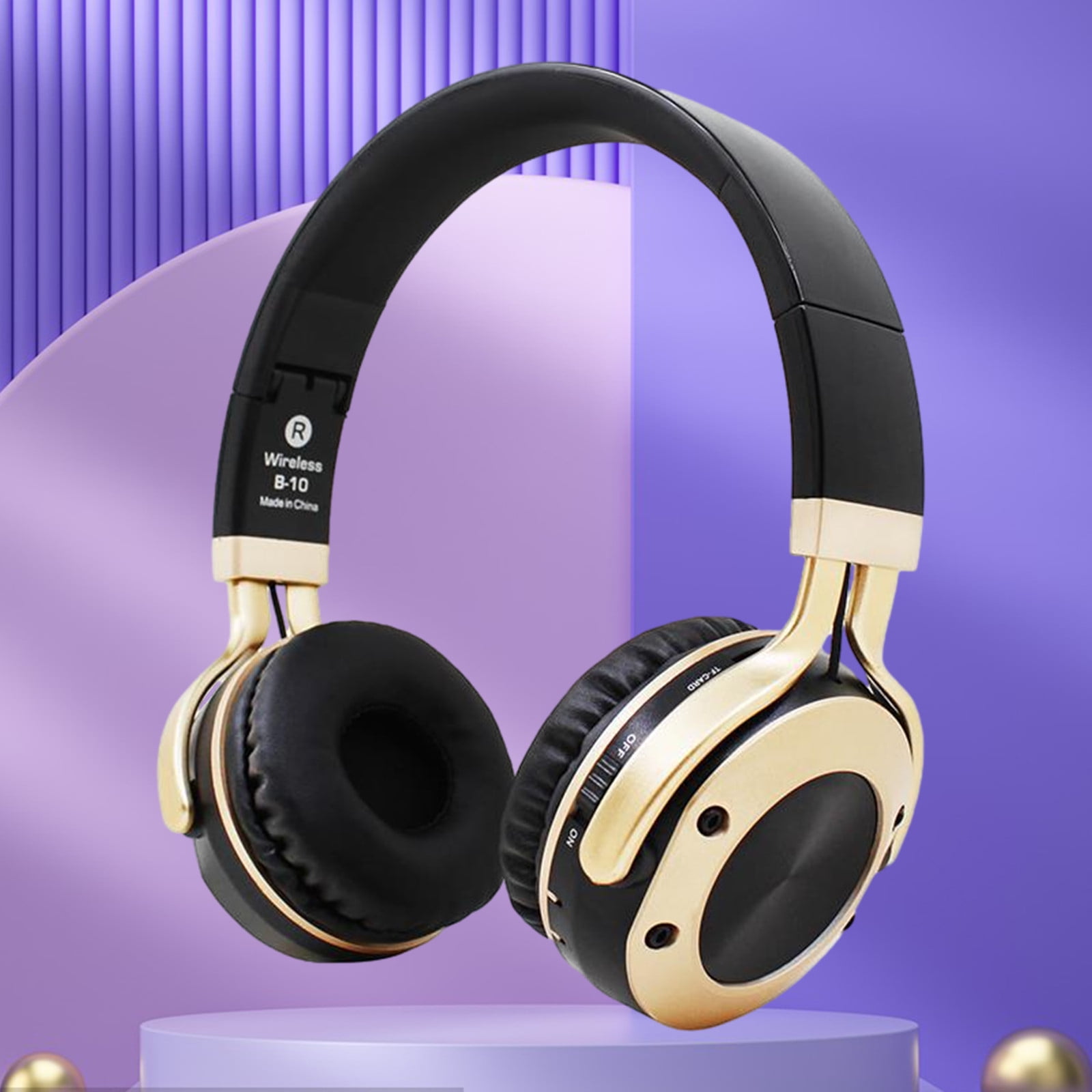 Wireless Earbuds Bluetooth Headphones 80hrs Playback Ear Buds Power Display with Noise Canceling Mic with Earhooks for Sports/Workout/Running(Gold)