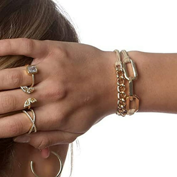 ELAYARD 3Pcs Golden Bracelet Hair Ties Elastic Wrist Bracelets Fashion Hair Accessories