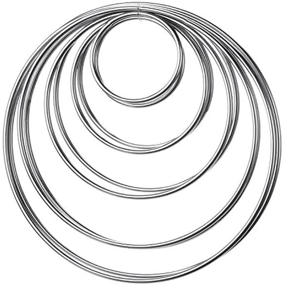 Metal Rings Hoops Macrame Rings for Dream Catcher and Crafts (Silver)$$Art & Craft