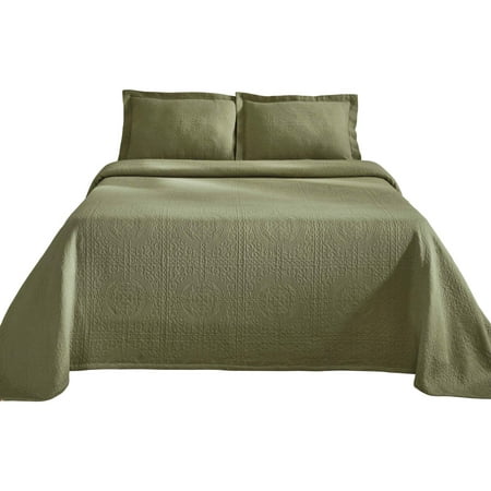 Superior Lule Cotton Bedspread Set, Queen, Sage