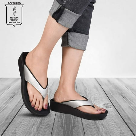 

Aerothotic Women s Pearly Fume Orthotic Comfortable Flip Flops Sandal