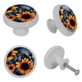 thumbnail image 7 of 4 PCS Starry Sky Sunflower Butterfly Crystal Glass Round Cabinet Knob Drawer Pull Handle Glowing in The Dark for Kitchen, Cupboard, Dresser, Wardrobe, etc, 7 of 7