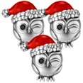thumbnail image 1 of Accesorio navidad plata S925 XmasOwl01 3Pzas Plata S925 Chapa Separador Fijo Búho Navideño Plata/Rojo Caja Blanca 4x4cm., 1 of 2