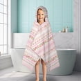 thumbnail image 6 of Pink Floral and Lace Pattern Hooded Bath Towel，50"x30" for Ages 3 To 12 Kids, Quick Dry Lightweight Soft Microfiber Hood Beach Towel Cover Up for Kids, 6 of 7