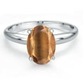 thumbnail image 3 of Gem Stone King PLAT-900 Platinum Brown Tiger Eye Engagement Ring for Women | 1.50 Cttw | Oval 9X7MM | Gemstone Birthstone | Size 9, 3 of 6