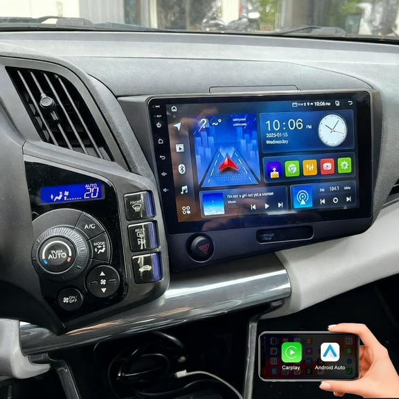 Eforcase 64GB Car Radio for Honda CRZ CR-Z 2010-2016 with Wireless Carplay Android Auto Touch Screen GPS Bluetooth FM SWC WiFi Car Stereo with 1080P Backup Camera