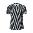 thumbnail image 4 of T Shirt For Men Colorful Nordic Lines T-Shirt Pastel Zig Zag Print Trending Sports Short Sleeves Bre, 4 of 7