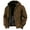 Brown, variant on Men's Zip Up Hoodie Heavyweight Fleece Sherpa Lined Sweatshirt Jackets Winter Warm Coats Red XXXL(XXXL)