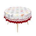 thumbnail image 2 of Duangreer Cartoon Christmas Round Tablecloth, Cute Xmas Tree Graffiti Print, Waterproof Wrinkle Resistant, Table Cover for Holiday Party, Dining, Indoor and Outdoor, White, 70''Round, 2 of 6