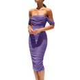 thumbnail image 1 of Vestido PRETTYGARDEN 2025 Midi XL con Hombros Descubiertos y Fruncido, 1 of 7