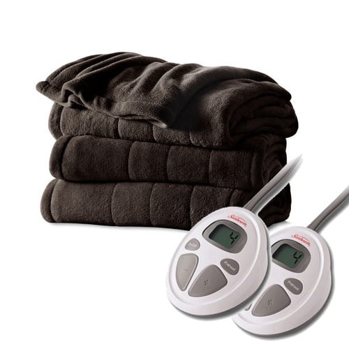 Sunbeam Channeled Velvet Plush Electric Heated Blanket Queen Size