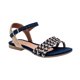 thumbnail image 1 of Sandalias de piso color Azul Marino Con Beige Exterior Textil, Ajuste con Hebilla, Construcción Vegano RBBASICS 1466, 1 of 3