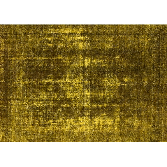 Ahgly Company Machine Washable Indoor Rectangle Oriental Yellow Industrial Area Rugs, 2' x 4'