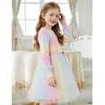 thumbnail image 6 of Arshiner Tulle Dress Toddler Girls Puff Long Lantern Sleeves Fall Winter Tutu Party Dresses with Tie Belt, 6 of 6