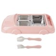 thumbnail image 4 of Dekaim Fiambrera, contenedor de Almacenamiento de Alimentos Dividido Anti-escaldado de Acero Inoxidable de Grado alimenticio (Rosado), 4 of 5