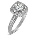 thumbnail image 3 of Unique 1 Carat Round Halo Diamond Engagement Ring in White Gold, 3 of 4