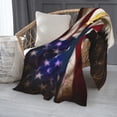 thumbnail image 2 of PHELIKA Bald Bird With American Flag 02 All Season Soft Throw Blanket Lightweight Flannel Fleece Blankets 60" x 80", 2 of 8
