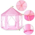 thumbnail image 3 of Tienda de campaña de hadas, castillo de princesa con luces LED, casa de ensueño para niñas para jugar en interiores y exteriores, 55 x 53 pulgadas, color rosa, 3 of 7