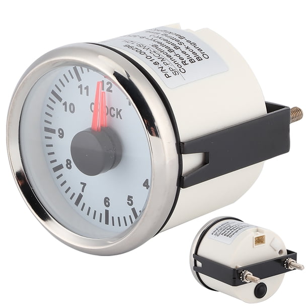 RELOJ UNIVERSAL DE 2 PULGADAS, 0-12 HORAS, PANEL DE INSTRUMENTOS, PANTALLA DE CALIBER, RETROILUME ROJA, 12V/24V, COCHE, BARCO, YATE