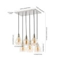 thumbnail image 4 of JONATHAN Y Sydney 18.88" 6-Light Bohemian Farmhouse Iron/Glass Cluster LED Pendant, Nickel/Champagne, 4 of 9