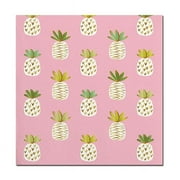 Christian Brands 10-04540-056 Foil Beverage Napkin - Pink Pineapples Pack of 12