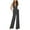 Black, variant on Women's Sexy High Waisted Jumpsuits V-Neck Halter Wide Leg Long Pants Backless Wedding Party Rompers Overalls Pocket