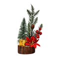 thumbnail image 2 of POINTERTECK Mini Wooden Bottom Christmas Tree Decoration LED Light Desk House Ornaments, 2 of 9