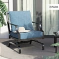 thumbnail image 3 of Grand Patio Outdoor Seating Chair Set of 2, Stationary Adult Rocker, Metal, Peacock Blue, 3 of 6