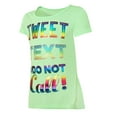 thumbnail image 1 of Hanes Filles Graphique Peplum Manches Courtes T-Shirt, XS, Tweet Texte/thé Vert Glacé, 1 of 1