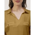 thumbnail image 2 of Moomaya Solid Short Sleeves Shirt Style Collar Top, Womens Summer Pullover Tunic, 2 of 8