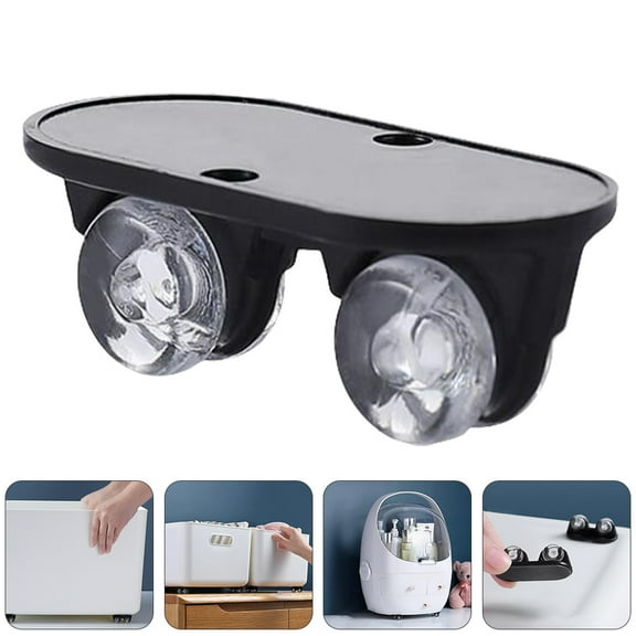 ROMANSENTIAL 8Pcs Storage Box Wheel Black Round Plastic for Furniture Rollers Casters Storage Organization