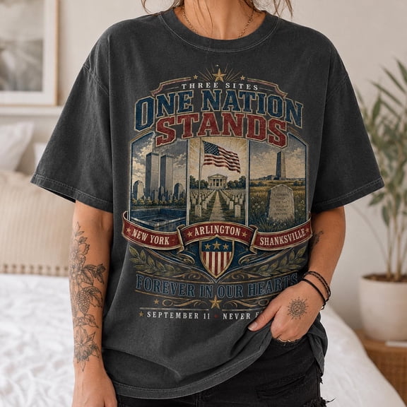 HD HANDICHI DESIGN Never Forget 9/11 T-Shirt, Never Forget September 11 2001 Tribute Tee
