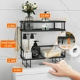 thumbnail image 3 of MOPOOR 2-Tier Over-The-Toilet Storage Bathroom Shelf, Bathroom Organizer, Large Capacity, No-Drill Installation, Rust-Resistant Thick Material, Perfect for Bathroom Shelf, 3 of 6