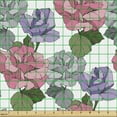 thumbnail image 2 of Flowers Upholstery Fabric by the Yard, Floral Theme Botanical Illustration Pink and Purple Roses Along Green Leaves, Decorative Fabric for DIY and Home Accents, Multicolor by Ambesonne, 2 of 5