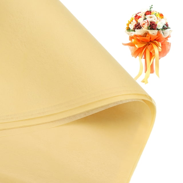 Uxcell Flower Wrapping Paper Cotton Tissue Paper for Flower Bouquet Gift Wrapping Yellow