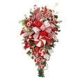 thumbnail image 1 of 19 Inches Candy Cane Christmas Swag   Red White  Wreath  Christmas Teardrop Swag  Christmas Candy Bow Hanging Upside Down Tree  Christmas Swag Candy Cane, 1 of 10